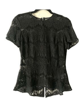 Stylestalker "Lay Me Down" black lace  
Top peplum zip back. Cotton lace.Sz M